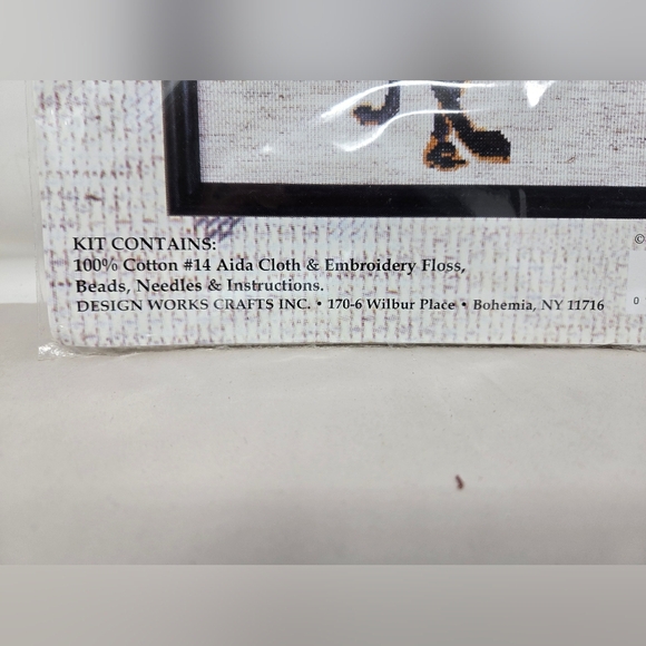 Design Works Craft Jasper the Cat Counted Cross Stitch Kit 10x14 Red Beaded Rose - Picture 7 of 7